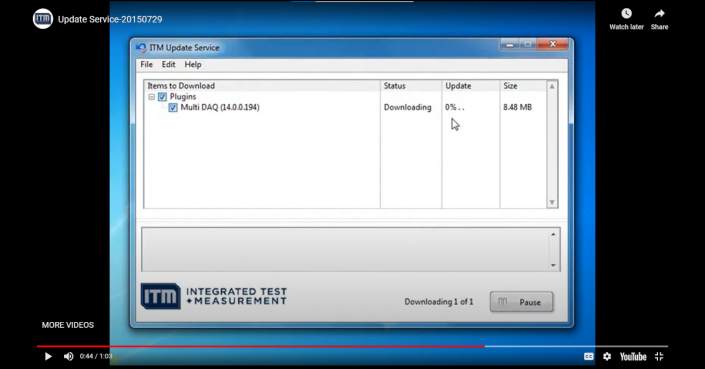 iTestSystem Update Service Video Screen Capture