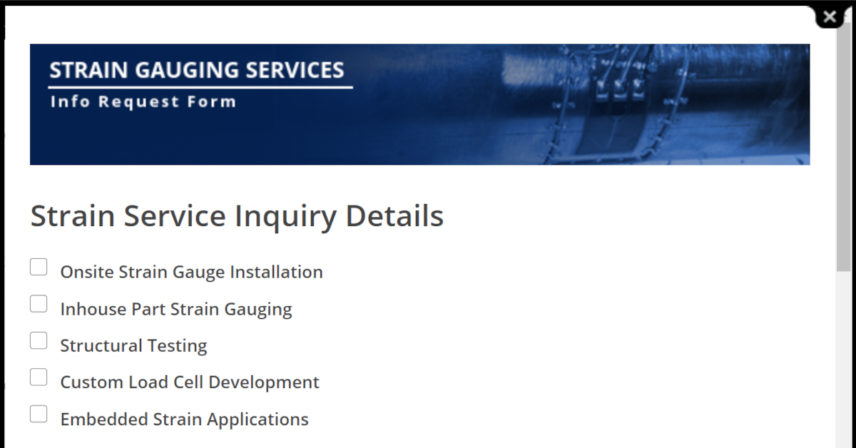 Strain Gauge Services Form | ITM