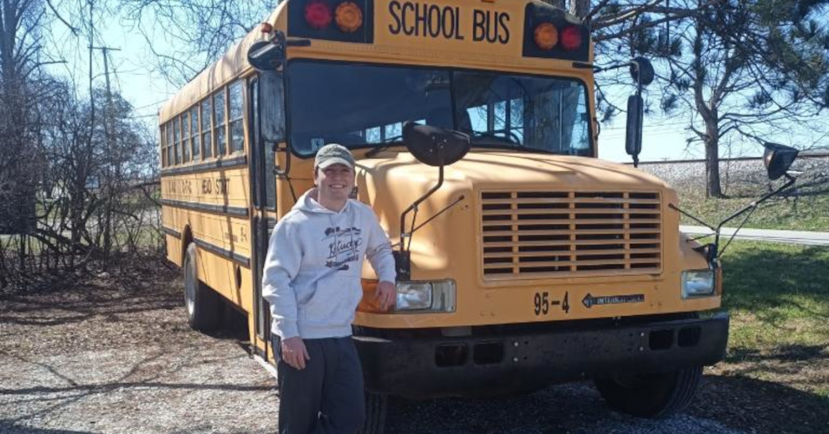 ITM Co-op Student Weston Graham with his Bus